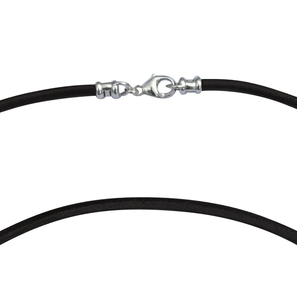 Bling Jewelry 3mm Black Braided Leather Cord Chain Sterling Silver Necklace  14in | Amazon.com